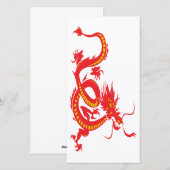 Chinesischer Neujahrsroter Drache Feiertagskarte (Vorne/Hinten)