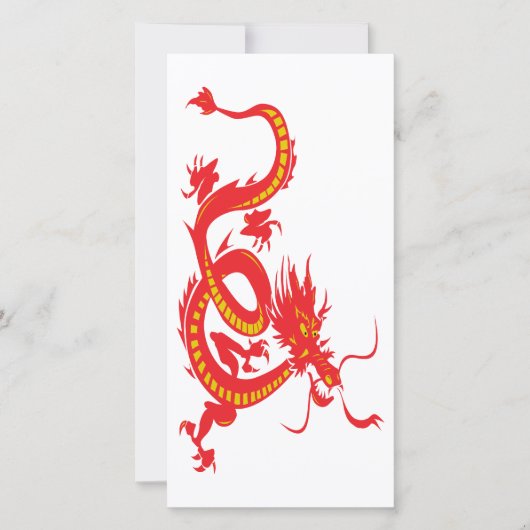 Chinesischer Neujahrsroter Drache Feiertagskarte (Vorderseite)