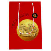 Chinesischer Neujahrsroter Goldener Drache 2024 MG Mittlere Geschenktüte (Rückseite)