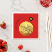 Chinesischer Neujahrsroter Goldener Drache 2024 PN Serviette (Beispiel)