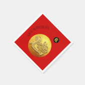 Chinesischer Neujahrsroter Goldener Drache 2024 PN Serviette (Ecke)