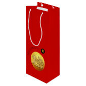 Chinesischer Neujahrsroter Goldener Drache 2024 WG Geschenktüte Für Weinflaschen (Rückseite Schrägansicht)