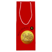 Chinesischer Neujahrsroter Goldener Drache 2024 WG Geschenktüte Für Weinflaschen (Rückseite)