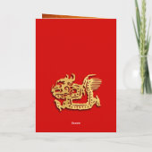 Chinesischer Neujahrsroter Goldener Drache GC Feiertagskarte (Rückseite)
