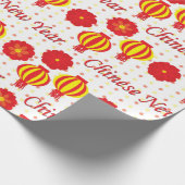 Chinesischer Neujahrsroter in gelben Laternengruß Geschenkpapier (Ecke)