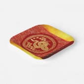 Chinesischer Neujahrsschlange 2025 Gold Red PPSqP Pappteller (Gewinkelt)