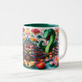 Chinesischer Neujahrsschlange 2025 Origami 2TM5 Zweifarbige Tasse (VorderseiteRechts)
