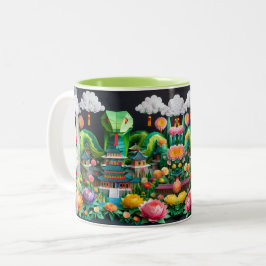 Chinesischer Neujahrsschlange 2025 Origami 2TM8 Zweifarbige Tasse