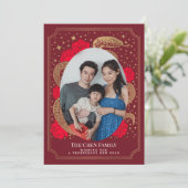 Chinesischer Neujahrsschlange Foto Urlaub Feiertagskarte (Stehend Vorderseite)