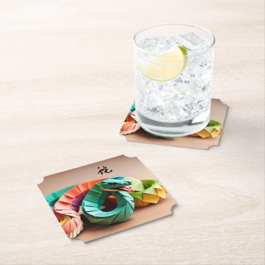 Chinesischer Neujahrsschlange Ideogram Zodiac Birt Untersetzer (Vor Ort)