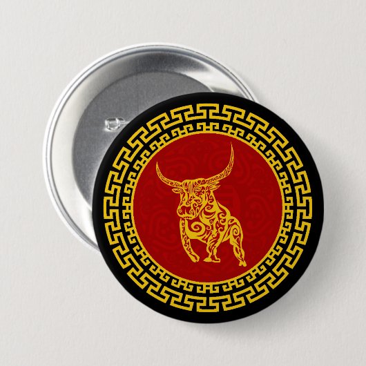 Chinesischer Neujahrsschmuck Button (Vorne & Hinten)