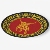 Chinesischer Neujahrsschmuck Pappteller (Schrägansicht)