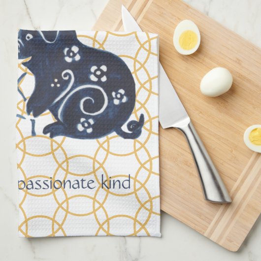 Chinesischer Neujahrsschwund Zodiac Animal Minimal Geschirrtuch (Viertel Falte)