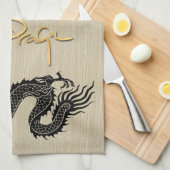 Chinesischer New Year Dragon Black Paper Schnitt Z Geschirrtuch (Viertel Falte)