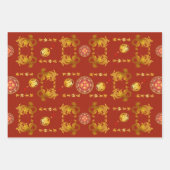 Chinesischer New Year Dragon dekoriert Muster 3WPS Geschenkpapier Set (Vorderseite 3)