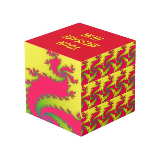 Chinesischer New Year Dragon Fraktal Custom Foto C Würfel (Rückseite Schrägansicht)