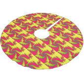 Chinesischer New Year Dragon Fraktal Tree Skirt Polyester Weihnachtsbaumdecke (Schrägansicht)