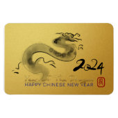 Chinesischer New Year Dragon Original Painting Gol Magnet (Horizontal)