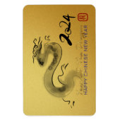 Chinesischer New Year Dragon Original Painting Gol Magnet (Vertikal)