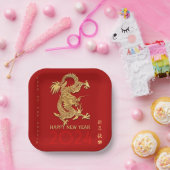 Chinesischer New Year Dragon Papier geschnitten Fa Pappteller (Party)