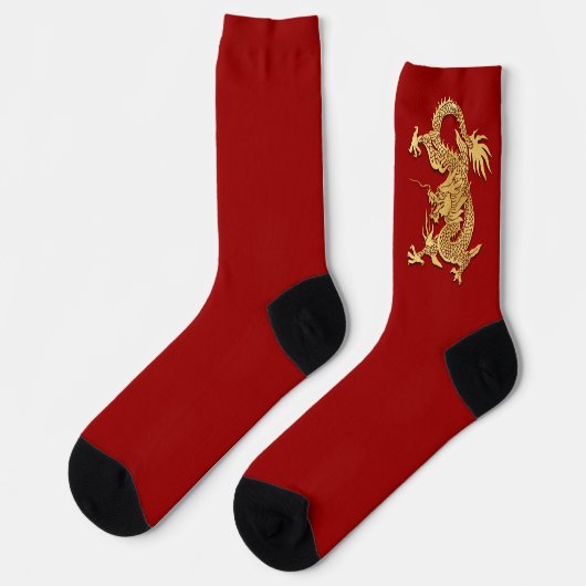Chinesischer New Year Dragon Papier geschnitten Fa Socken (Linkes Detail)