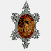 Chinesischer New Year Goats Chinesischer Tapisseri Schneeflocken Zinn-Ornament (Links)