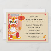 Chinesischer New Year Lion Dancer Einladung (Vorderseite)