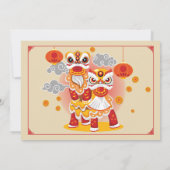 Chinesischer New Year Lion Dancer Einladung (Rückseite)