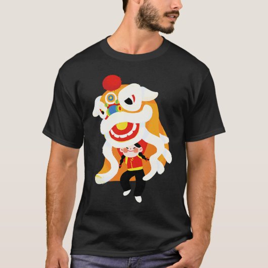Chinesischer New Year Lion Dragon Traditional Danc T-Shirt (Vorderseite)