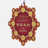 Chinesischer New Year Lucky Blumen Dragon Ornament Karte (Linke Ecke)