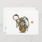 Chinesischer Operncharakter Postkarte - Sun Wukong (Vorne/Hinten)