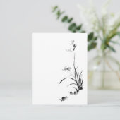 Chinesischer Orchid - bw Postkarte (Stehend Vorderseite)