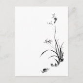Chinesischer Orchid - bw Postkarte (Vorderseite)