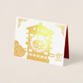 Chinesischer Palanquin Ox Year 2021 Luxury HGC Folienkarte (Vorderseite)