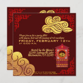 Chinesischer Palanquin Ox Year 2021 SqPInv Einladung (Vorne/Hinten)