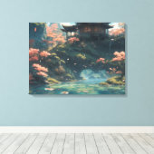 Chinesischer Palast auf der Blume Blossom Leinwanddruck (Insitu (Holzboden))