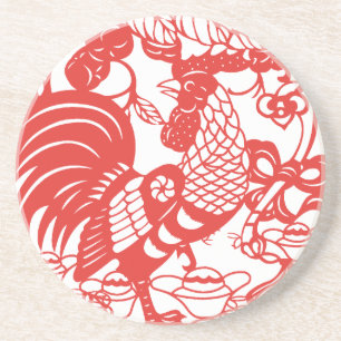 Chinesischer Papierschnitt-Liste Jahr 2017 - Koste Getränkeuntersetzer