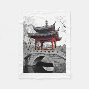 Chinesischer Pavillon Fleecedecke