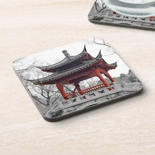 Chinesischer Pavillon Getränkeuntersetzer (Linke Seite)