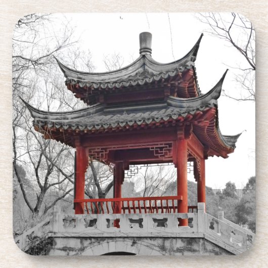 Chinesischer Pavillon Getränkeuntersetzer (Vorderseite)
