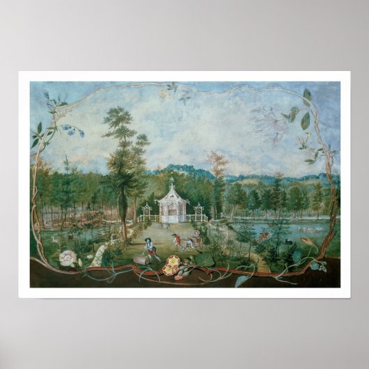 Chinesischer Pavillon in einem Englischen Garten, Poster (Vorne)
