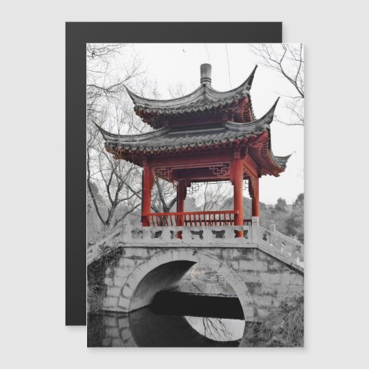 Chinesischer Pavillon Magnetkarte (Vorne/Hinten)