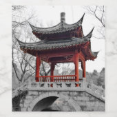 Chinesischer Pavillon Weinetikett (Einzelnes Label)