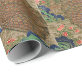 Chinesischer Pfau und Blume (17. Jahrhundert) Vint Geschenkpapier (Rolleneckpunkt)