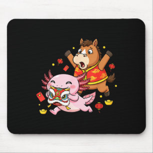 Chinesischer Pferd Axolotl Lustig Kinder Männer Fr Mousepad