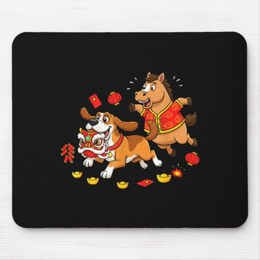 Chinesischer Pferd Bluthund Kinder Männer Frauen F Mousepad (Vorne)