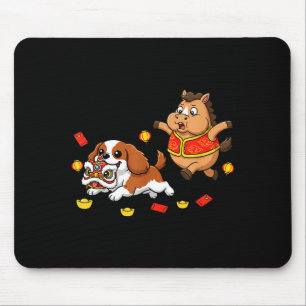 Chinesischer Pferd Cavalier King Charles Spaniel G Mousepad