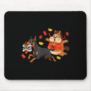 Chinesischer Pferd Dobermann Pinscher Männer Fraue Mousepad
