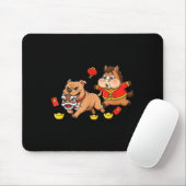 Chinesischer Pferd Pitbull Lustig Kinder Männer Fr Mousepad (Mit Mouse)