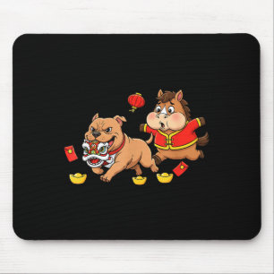 Chinesischer Pferd Pitbull Lustig Kinder Männer Fr Mousepad